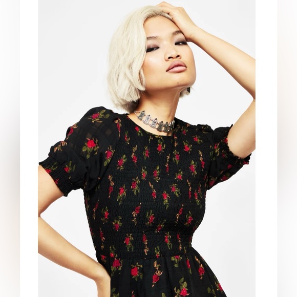 NWT Disturbia Darcey Floral Print Mini Dress US 2 - Picture 3 of 8